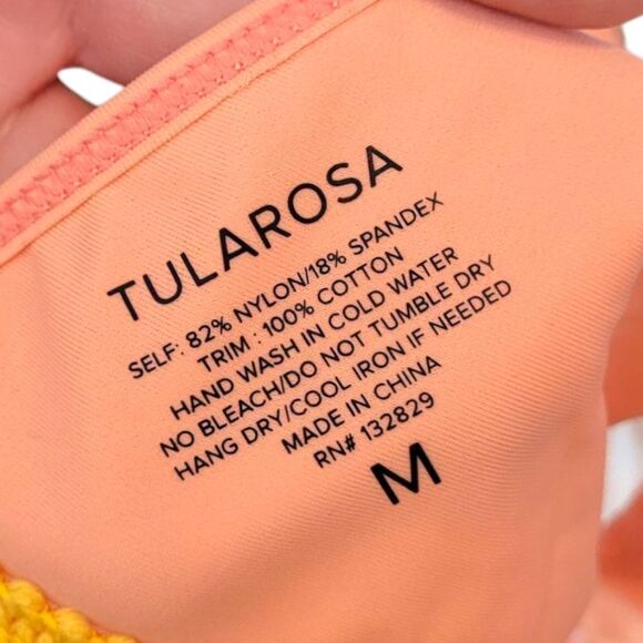 Tularosa Peach Mesh Panel Tassel High Waisted Bikini Set Size S/M - Picture 5 of 6